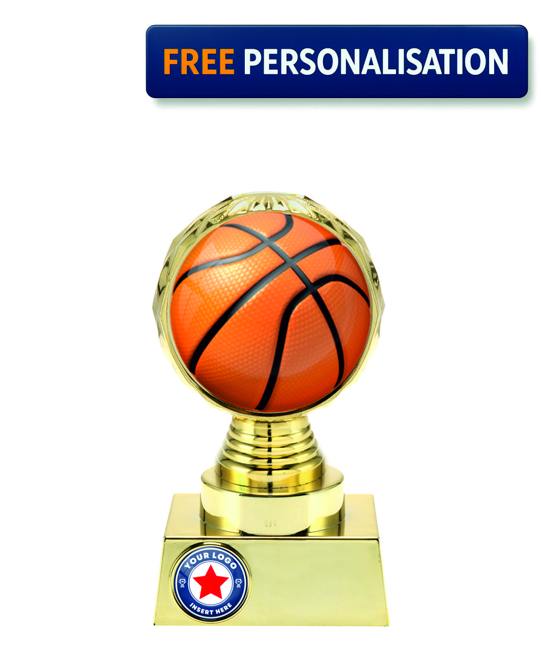 16.5cm GOLD SHINE BASKETBALL AWARD - P514.01 +N33.01