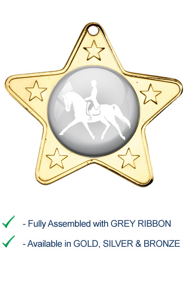 Dressage Medal with Grey Ribbon - M10