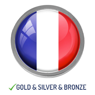 HIGH QUALITY METAL FRENCH BADGE - 22mm