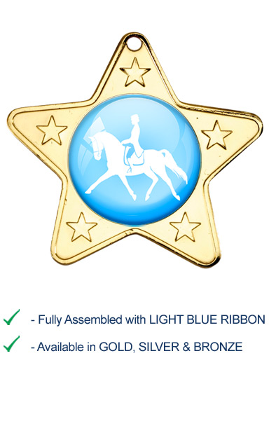 Dressage Medal with Light Blue Ribbon - M10