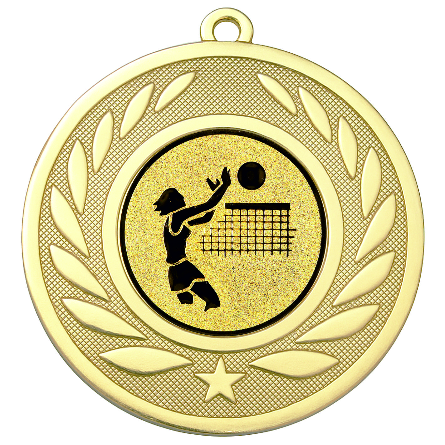 Gold Laurel Female Volleyball Medal-FREE Ribbon-BIE.M9459.01