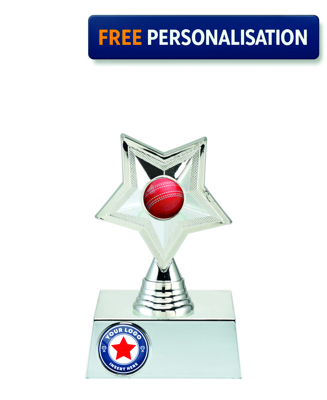 16cm SILVER STAR CRICKET AWARD - P531.02 + N32.02
