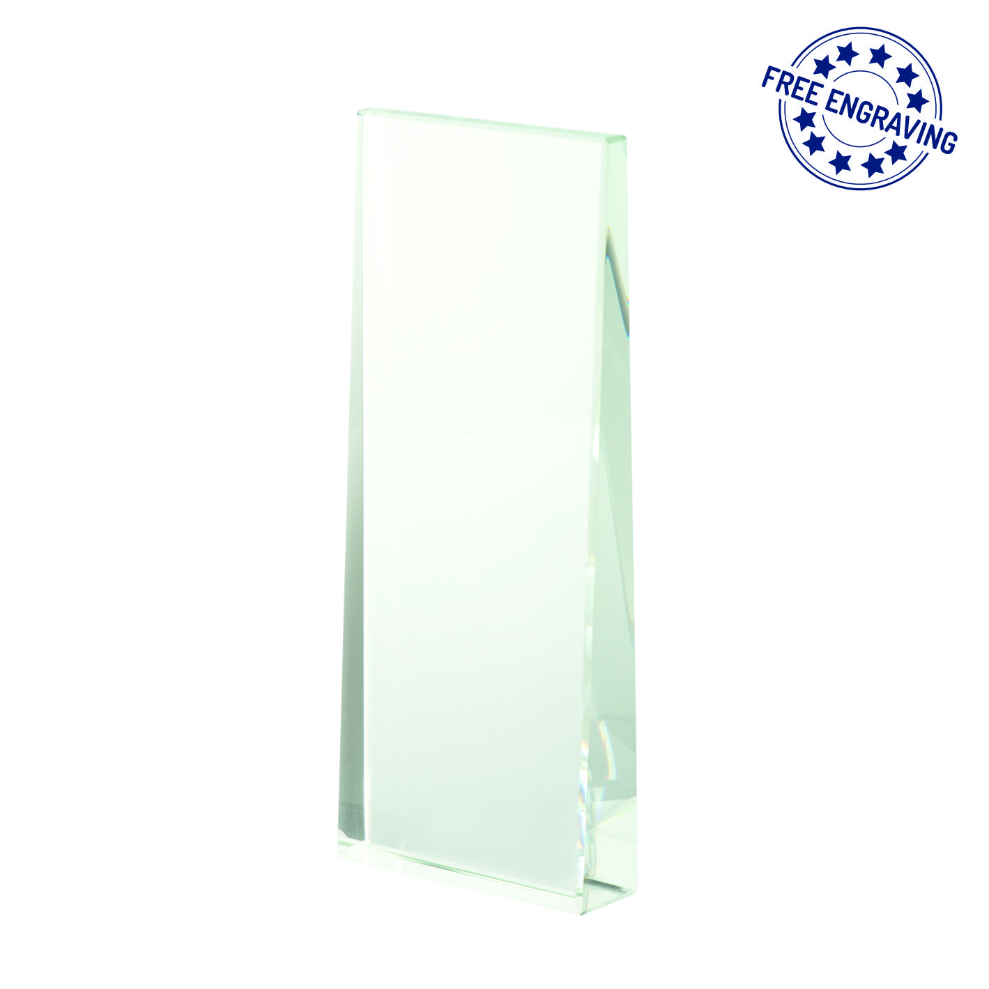 Slanted Block Luxury Glass Award - Presentation Box - W37