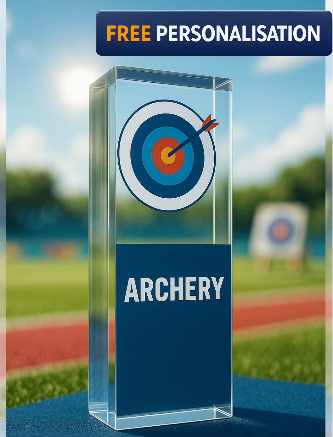 16cm Archery Acrylic Full Colour Block Award - 0AC012