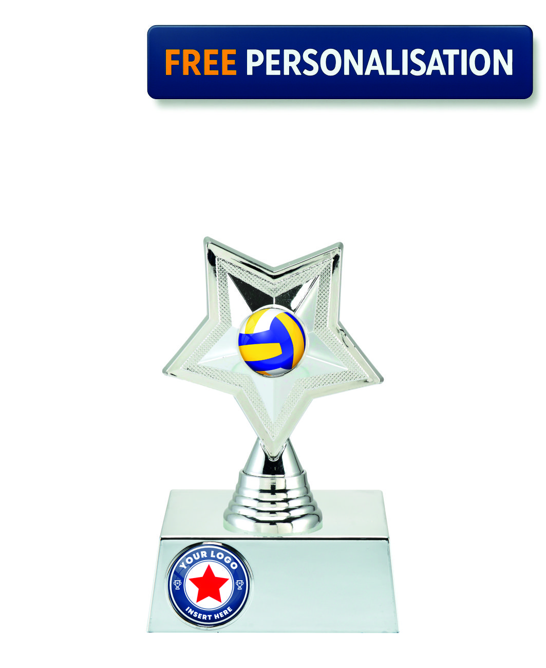 14.5cm SILVER STAR VOLLEYBALL AWARD - P531.02 + N31.02