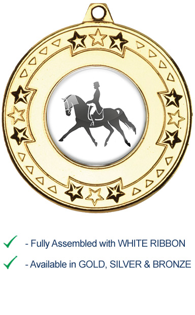 Dressage Medal with White Ribbon - M69