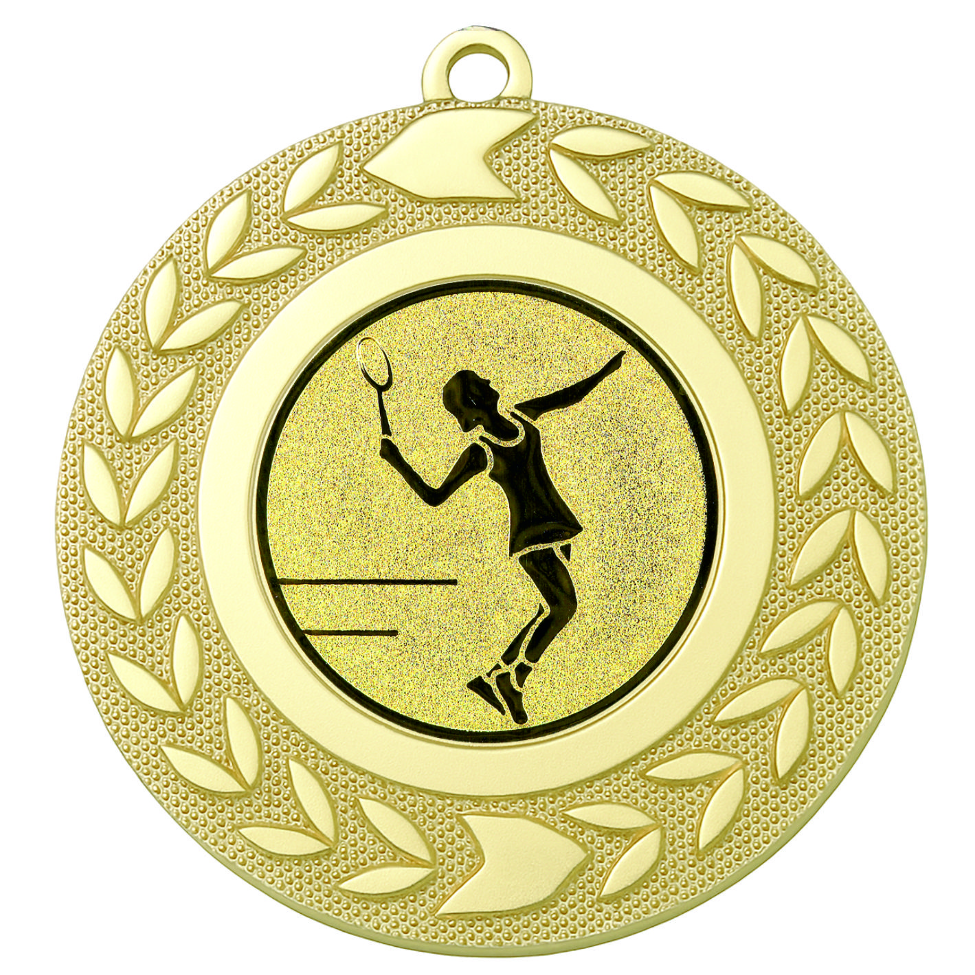 Gold Wreath Female Tennis Medal - FREE Ribbon - BIE.M9460.01