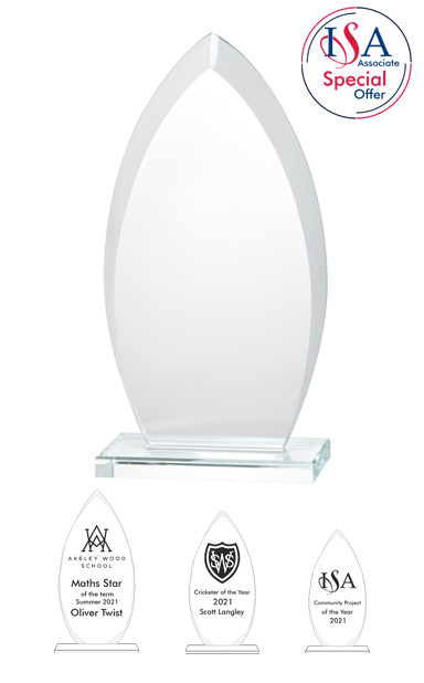 ISA Personalised Almond Glass AWARD - W323. 