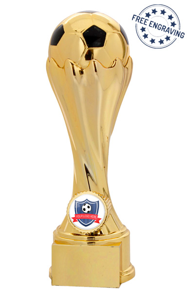 3D Power Football Gold Chrome Finish Trophy - X804.01