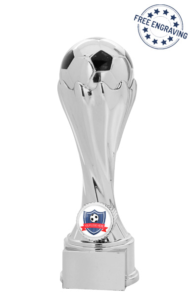 3D Power Football Silver Chrome Finish Trophy- X803.02