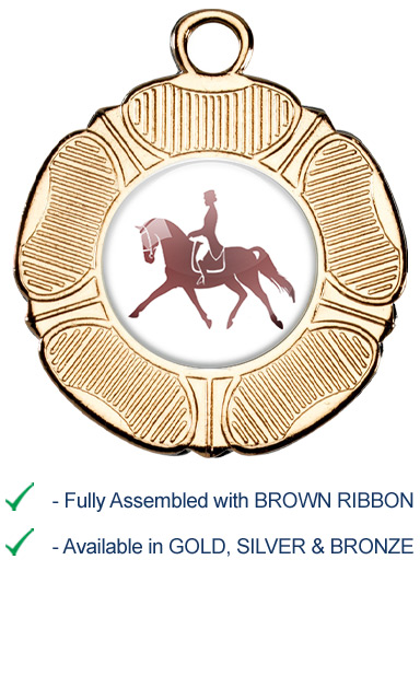 Dressage Medal with Brown Ribbon - M519