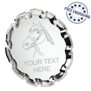 Horses Head Chippendale Silver Plated Salver 25.4cm - SP3C