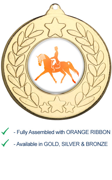 Dressage Medal with Orange Ribbon - M18