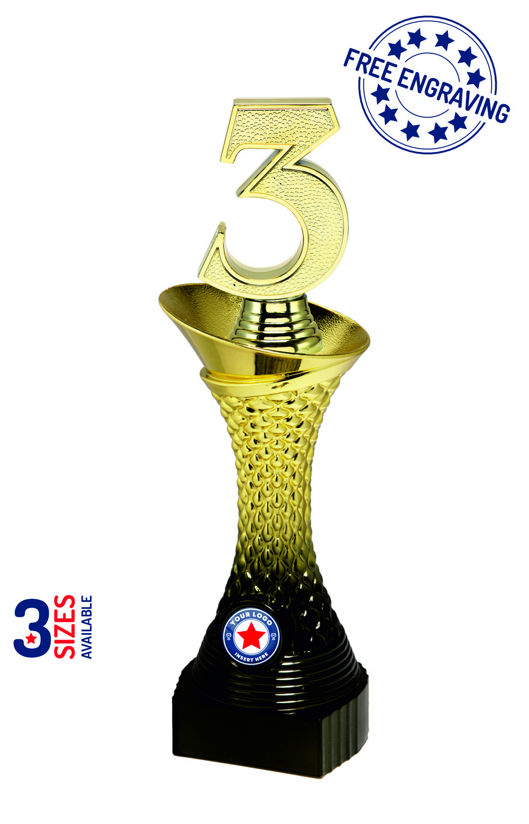 Heavyweight Gradient Gold Number 3 Award - P523.01 + X10_.15