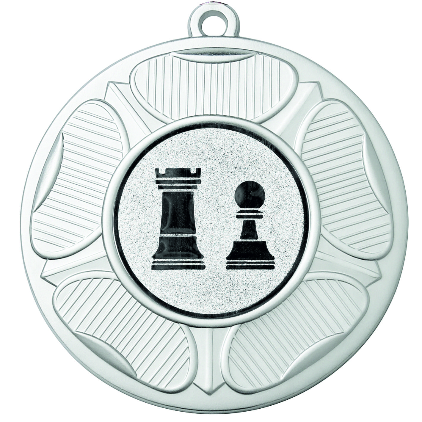 Silver Tudor Rose Chess Medal-FREE Ribbon - BIE.M9458.02