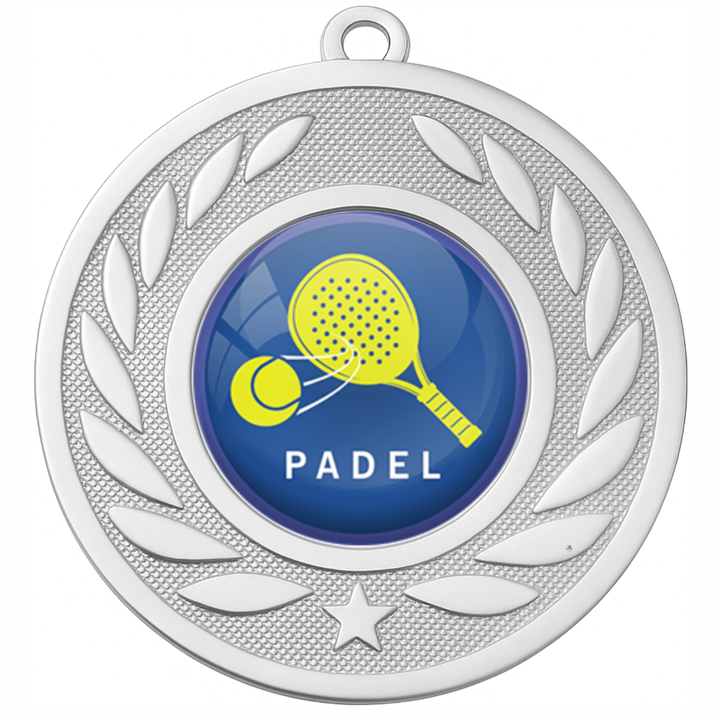 Silver Laurel Colour Padel Medal-FREE Ribbon-BIE.M9459.02