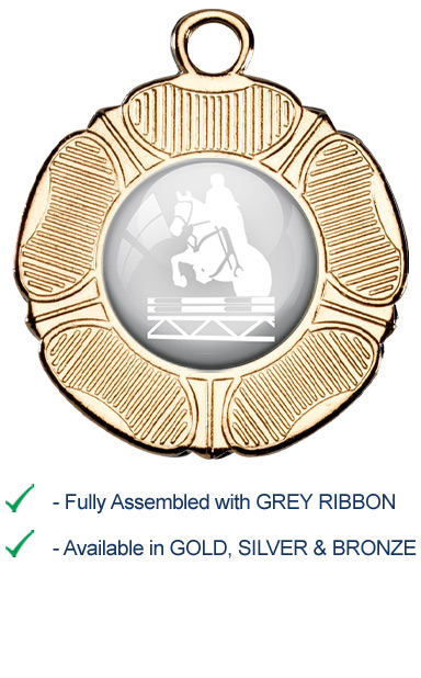 Show Jumping Medal with Grey Ribbon - M519