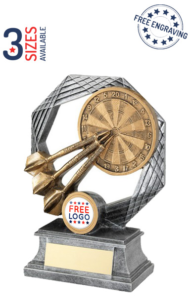  Darts board gold & silver resin octogon award - RF623