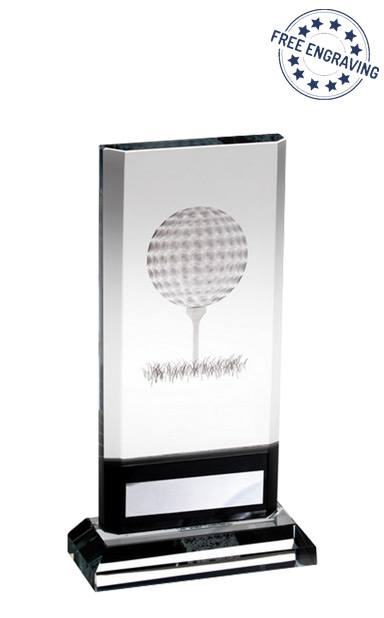 Medium Rectangle Glass Golf Award (19.1cm) 7.5"- TD402GB