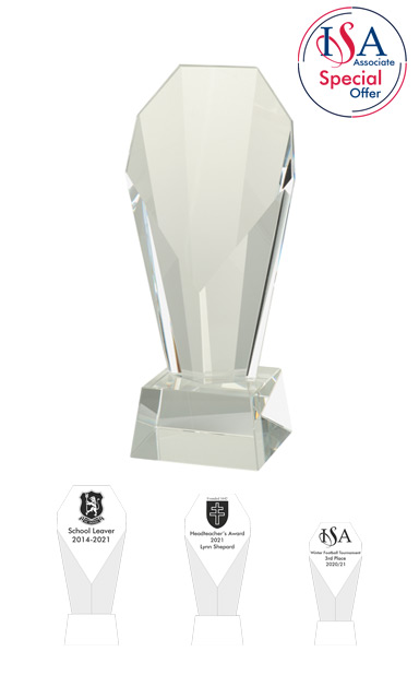 ISA Personalised Oblisc Glass AWARD - W602. 