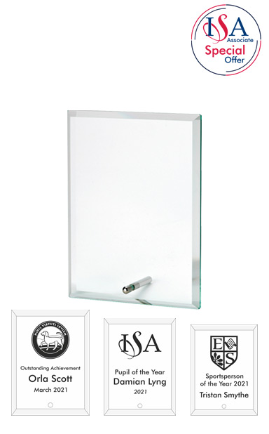 ISA Personalised Rectangular Glass AWARD - W301. 