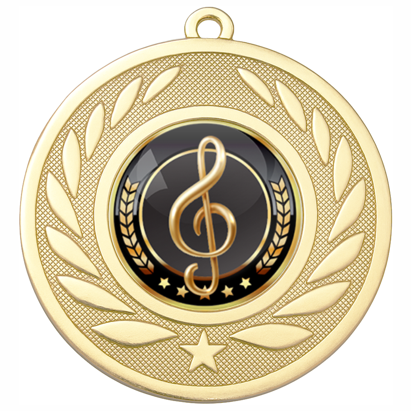 Gold Laurel Colour Music Medal-FREE Ribbon-BIE.M9459.01