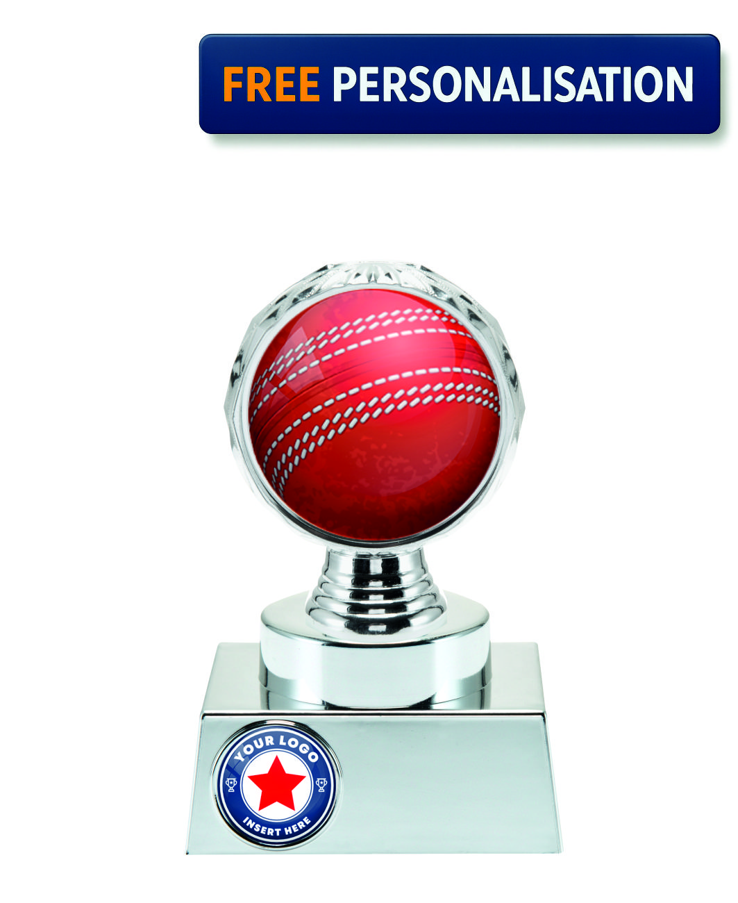 16.5cm SILVER SHINE CRICKET AWARD P514.02 + N33.02