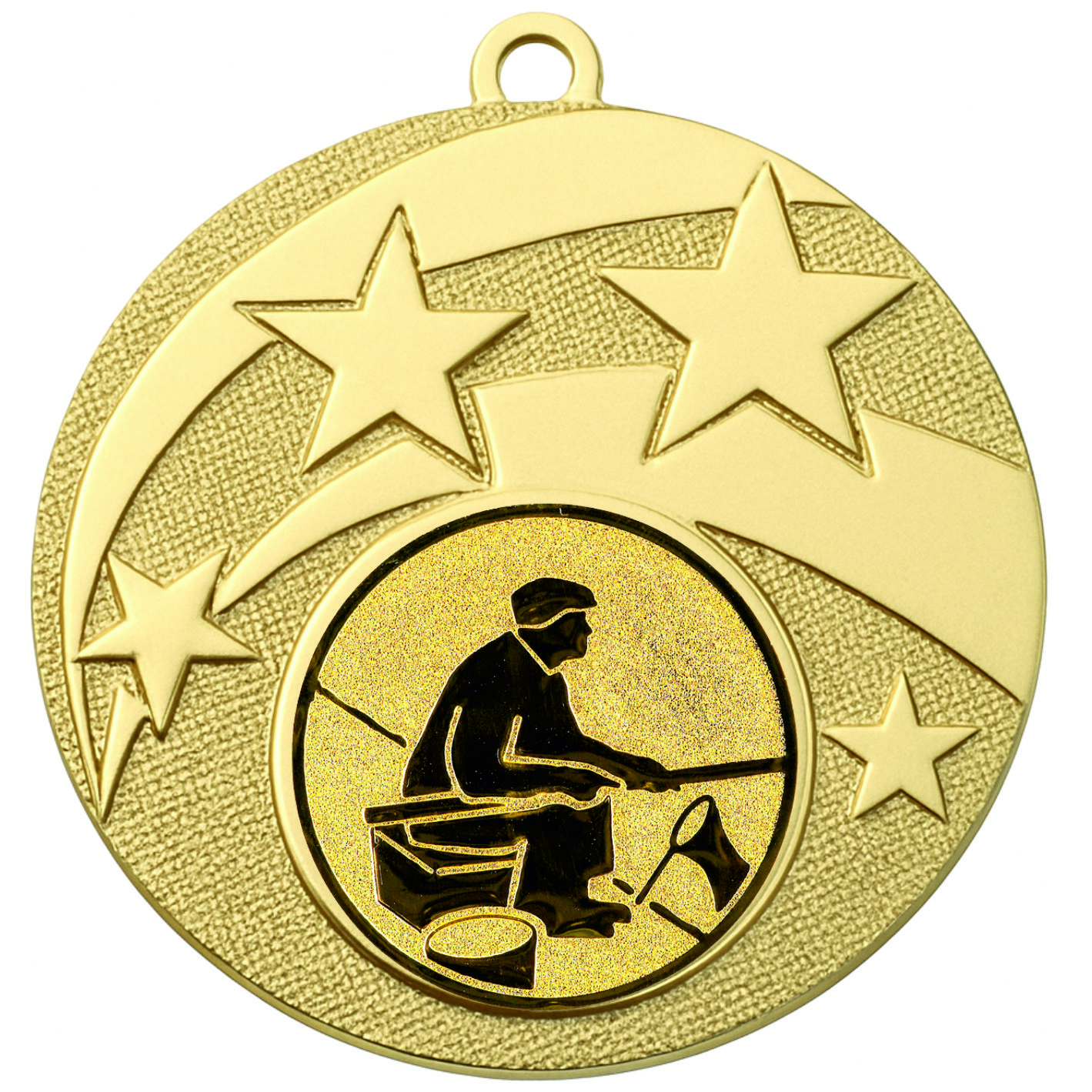 Gold Star Fishing Medal - FREE Ribbon - BIE.M9457.01