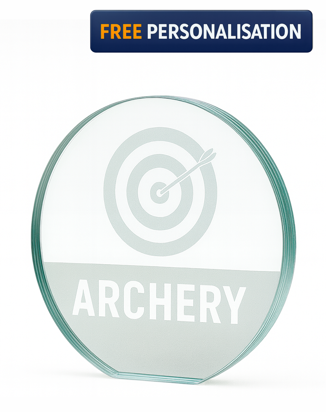 11.5cm LASER ENGRAVED ARCHERY GLASS AWARD - W152