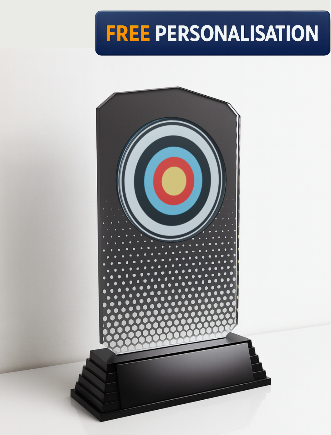 18.5cm White & Black Archery Acrylic Award - 0AC100.20