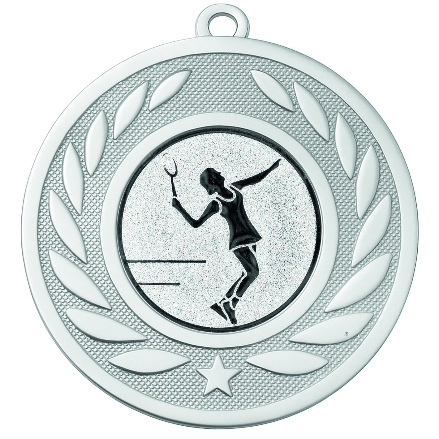 Silver Laurel Female Tennis Medal-FREE Ribbon-M9459.02