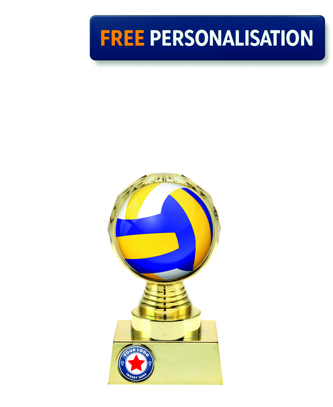 13.5cm GOLD SHINE VOLLEYBALL AWARD - P514.01 + N31.01