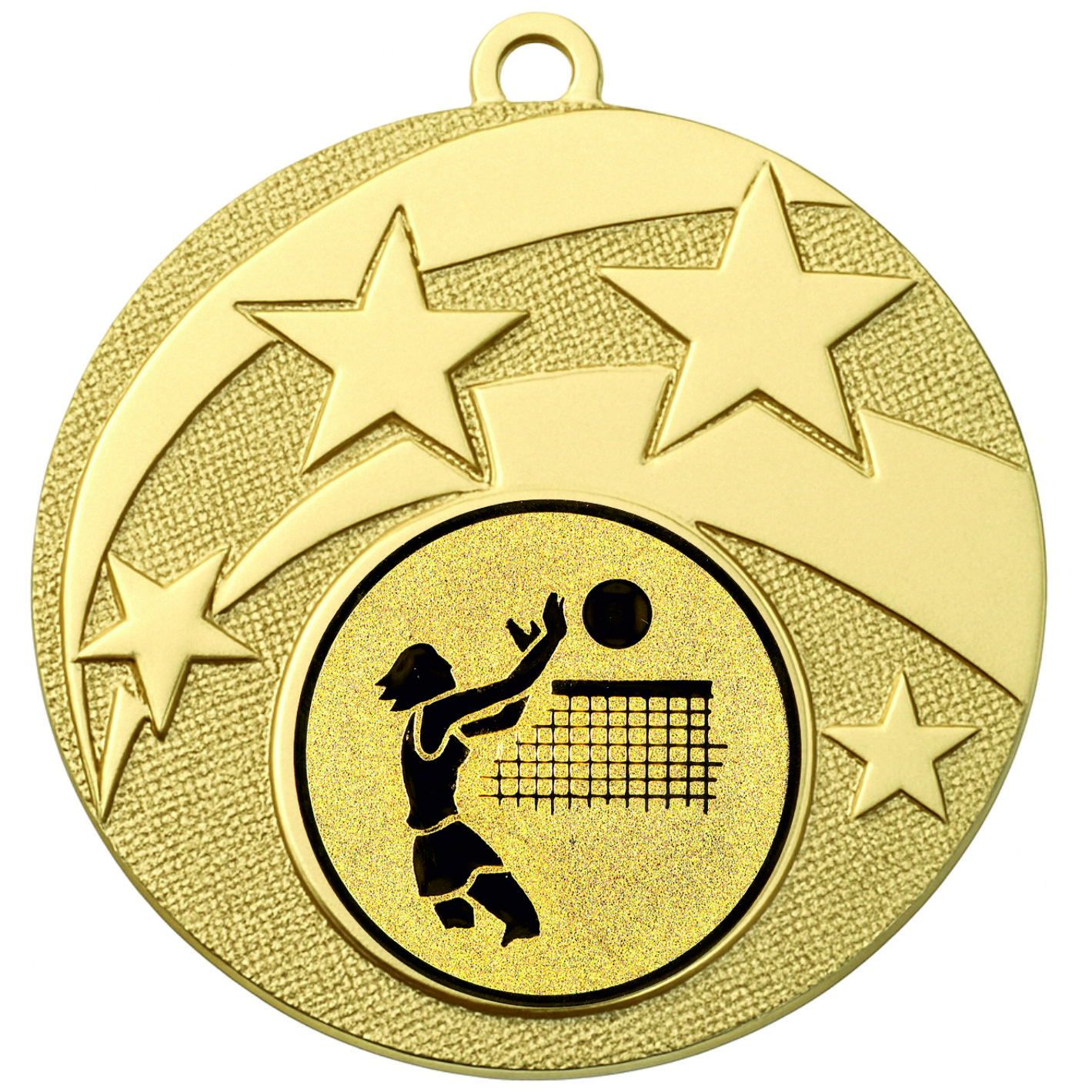 Gold Star Female Volleyball Medal -FREE Ribbon -BIE.M9457.01
