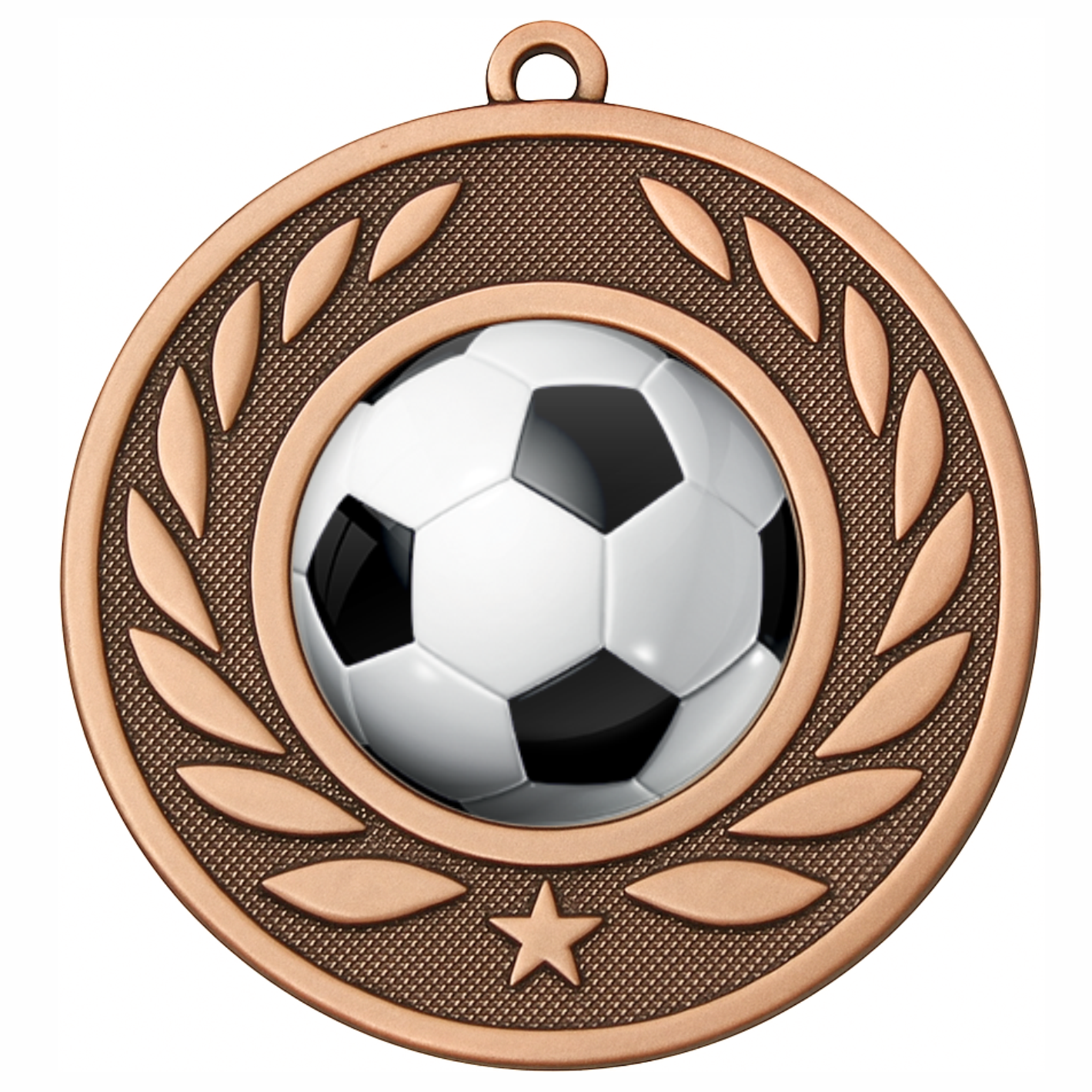 Bronze Laurel Colour Football Medal-FREE Ribbon-BIE.M9459.03
