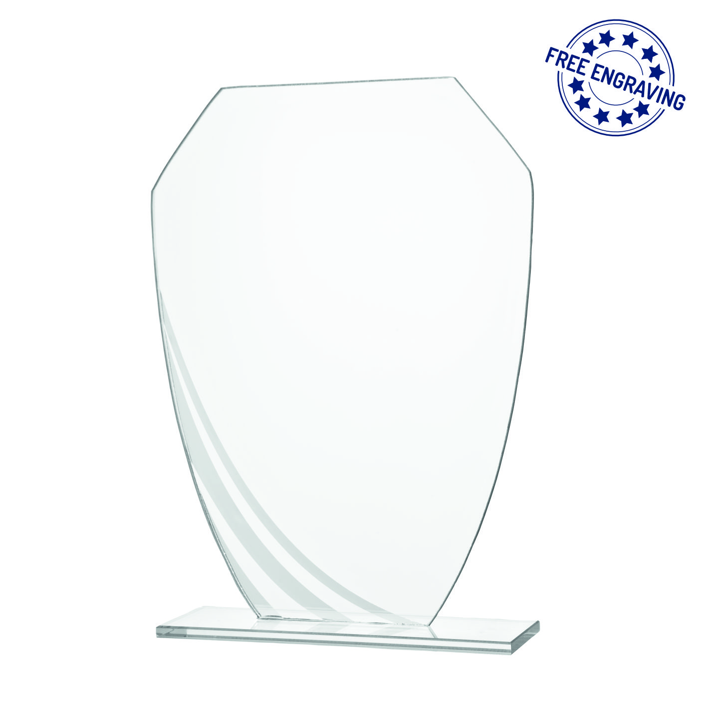 Glass Award with Silver Detailing  - W19_.20