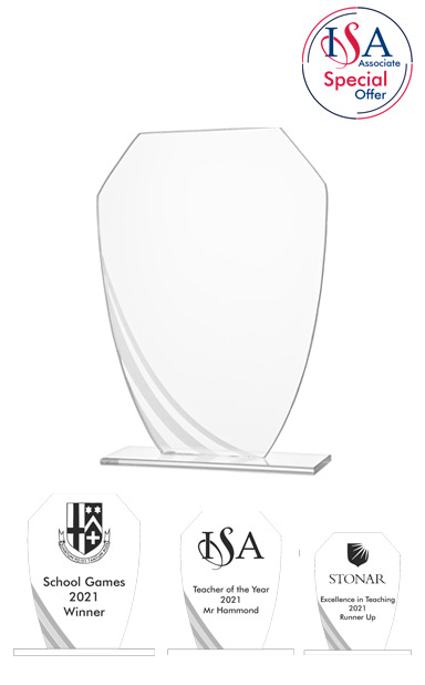 ISA Personalised Mirrored Swirl Glass AWARD - W191.20