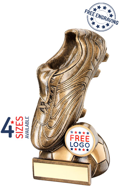 Boots & Ball Football Award - Boot on Half Ball Base Trophy - RF355