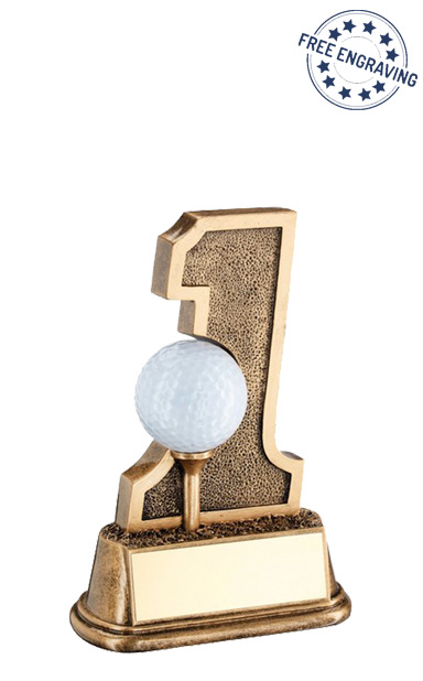 Small No.1 Holding golf ball resin trophy (15.2cm)  RF797