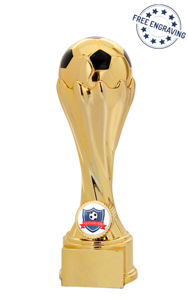 3D Power Football Gold Chrome Finish Trophy - X803.01