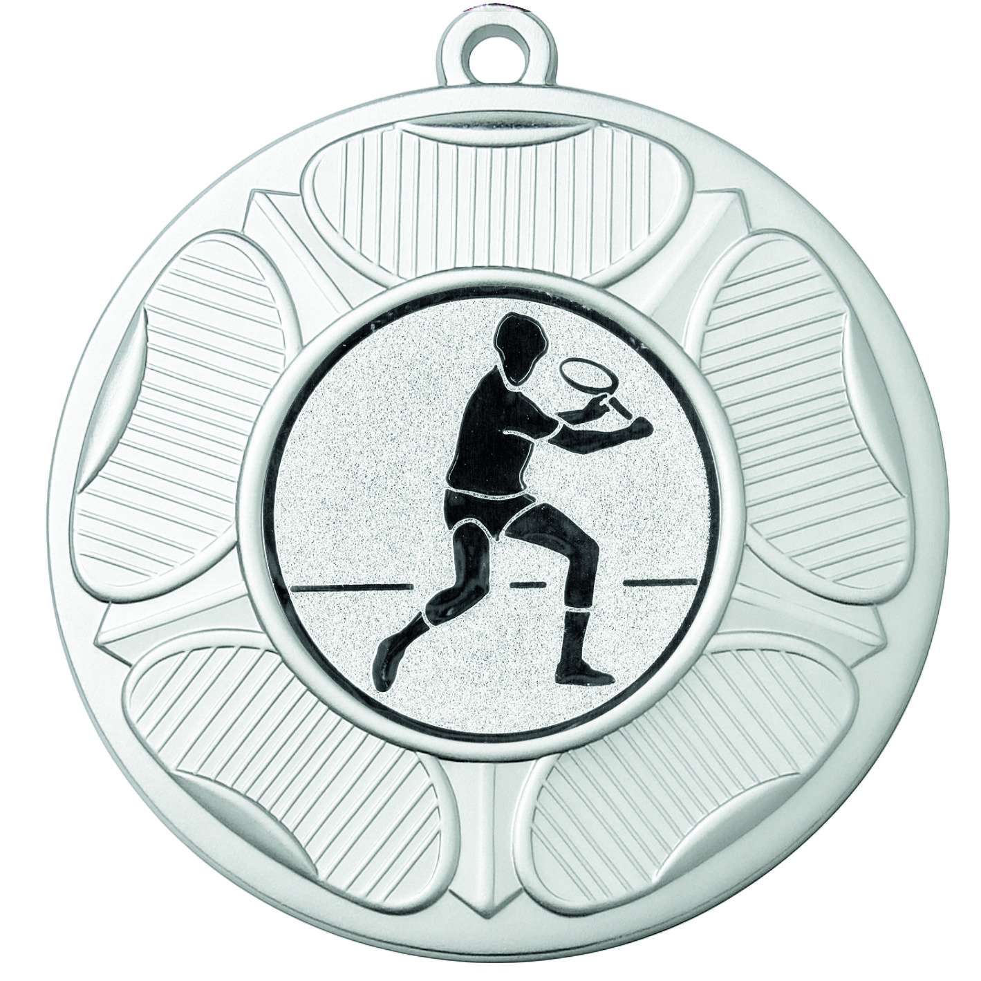 Silver Tudor Rose Male Tennis Medal-FREE Ribbon-BIE.M9458.02