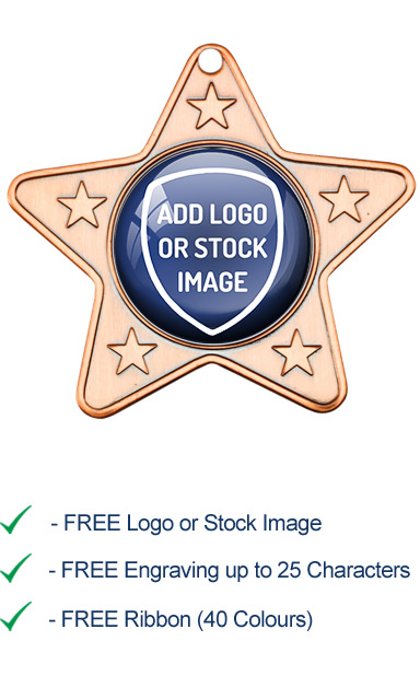 M10 BRONZE STAR SHAPED MEDAL