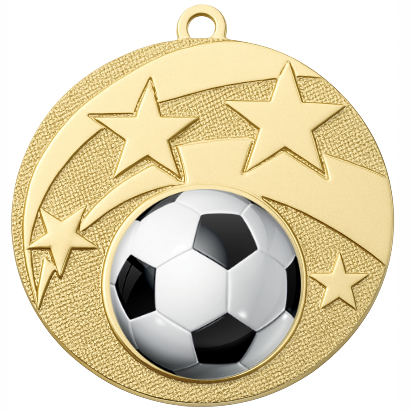 Gold Star Colour Football Medal-FREE Ribbon-BIE.M9457.01