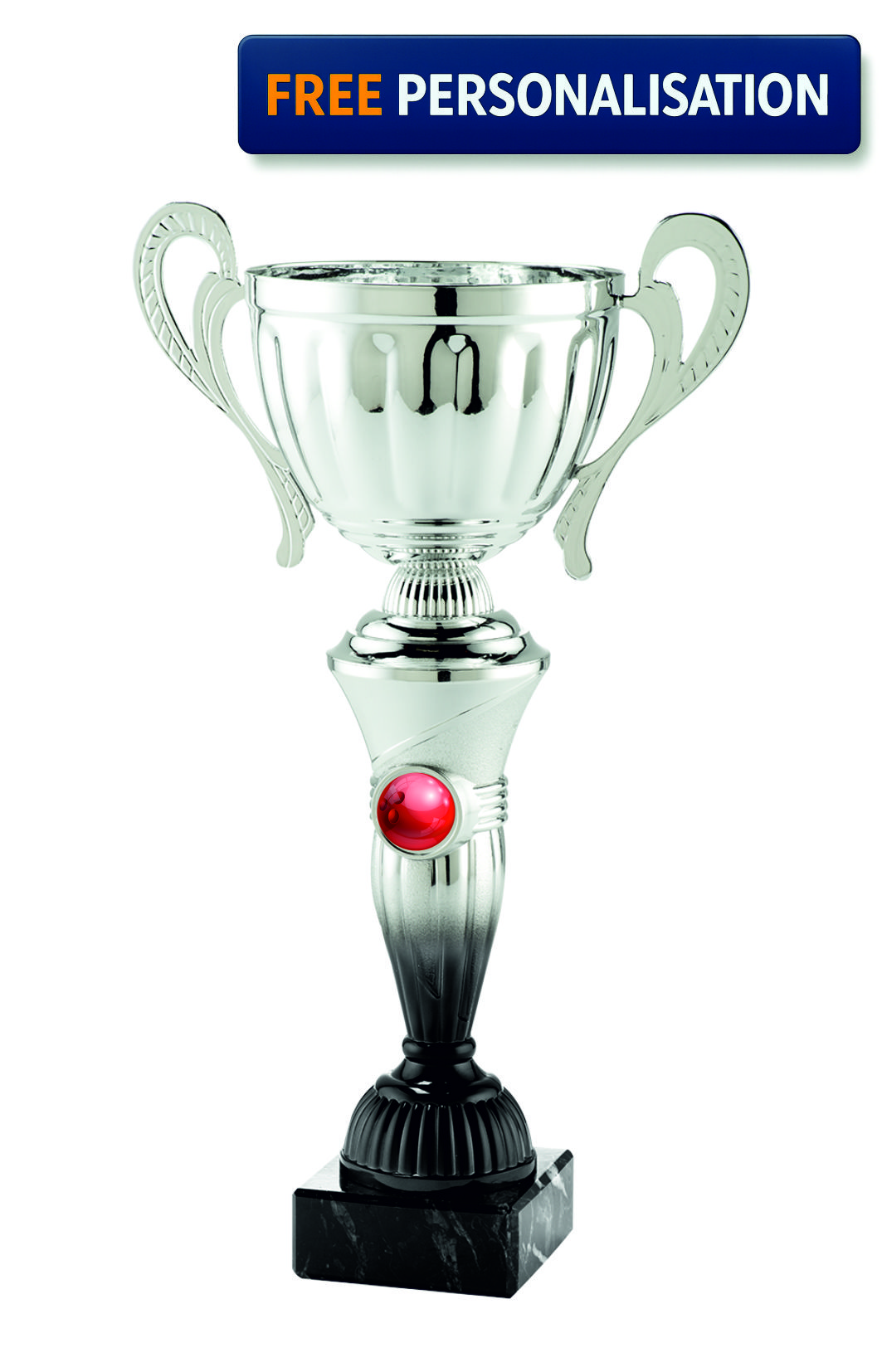 38cm SILVER & BLACK CUP BOWLING AWARD - MT.151.16.F