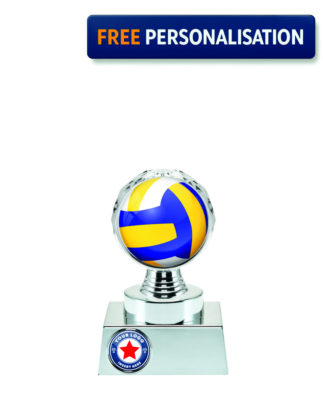 13.5cm SILVER SHINE VOLLEYBALL AWARD P514.02 + N31.02