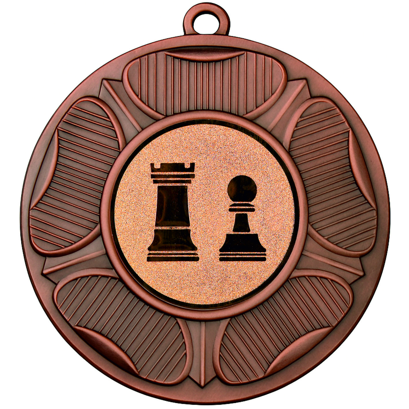 Bronze Tudor Rose Chess Medal-FREE Ribbon - BIE.M9458.03