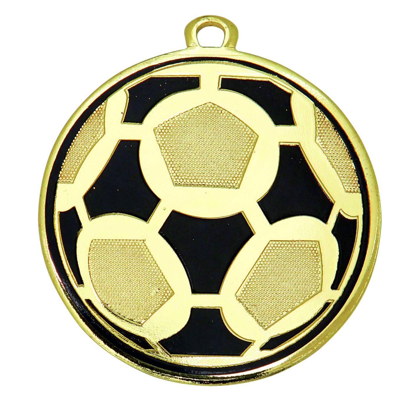 Gold Football Embossed Medal - FREE Ribbon - DI5009.01