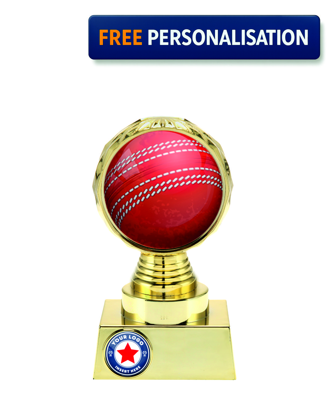 16.5cm GOLD SHINE CRICKET AWARD - P514.01 +N33.01