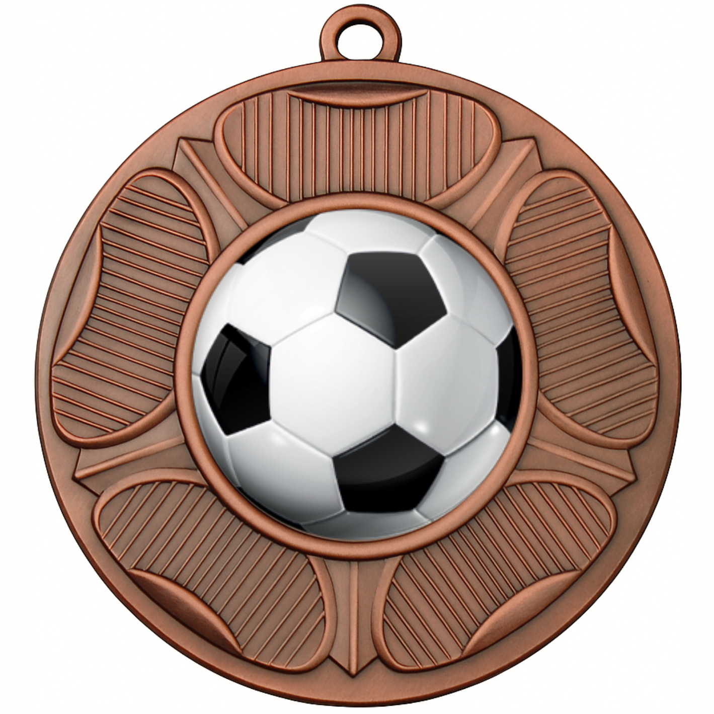 Bronze Tudor Rose Colour Football Medal-FREE Ribbon-BIE.M9458.03