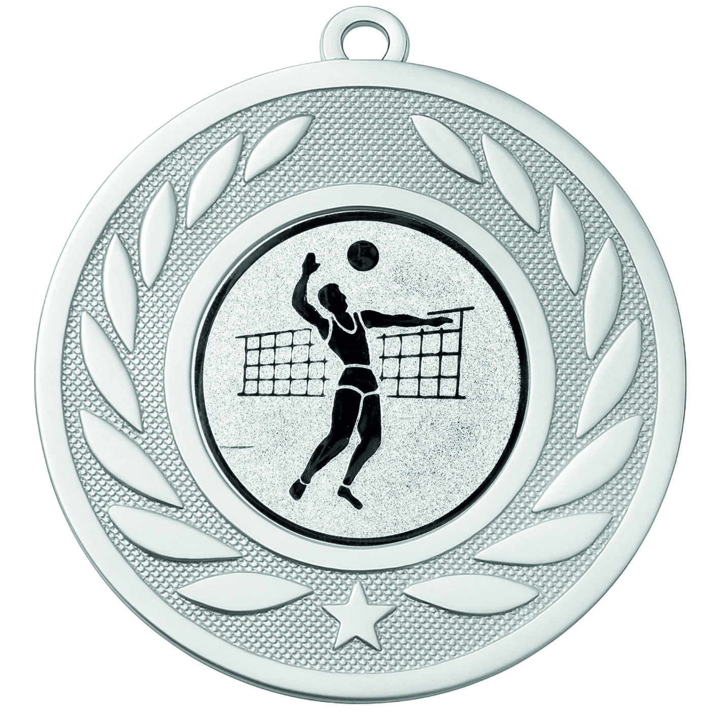 Silver Laurel Male Volleyball Medal-FREE Ribbon-BIE.M9459.02