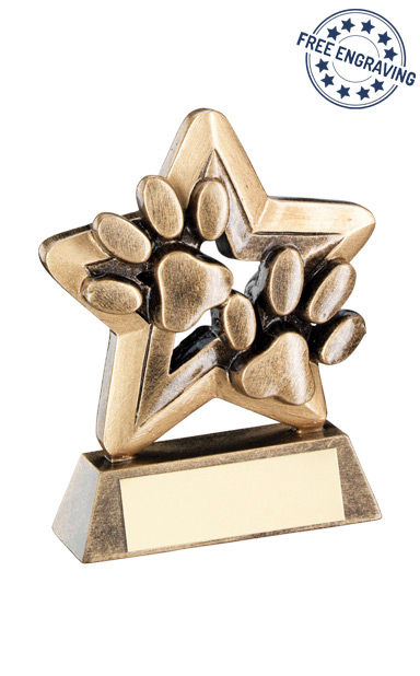 Mini Star Dog Paw Resin Trophy - RF409